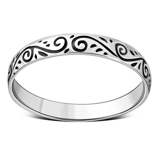 Ethnic Style Sterling Silver Band Ring