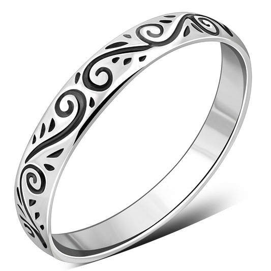 Ethnic Style Sterling Silver Band Ring