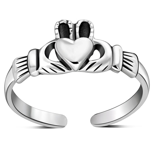 Claddagh Toe Ring Plain Sterling Silver