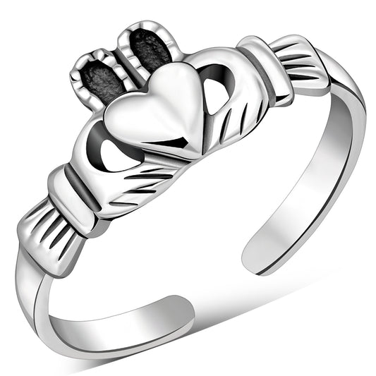 Claddagh Toe Ring Plain Sterling Silver