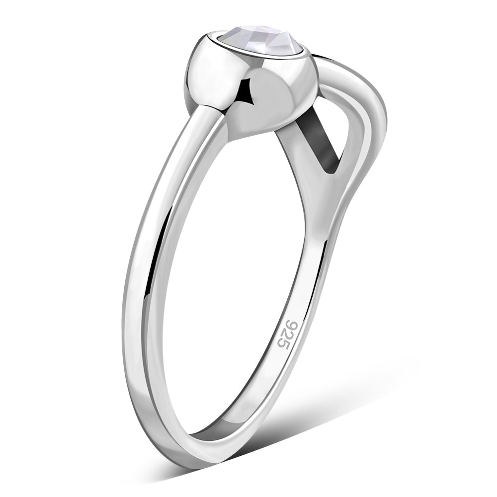 Cubic Zirconia Silver Toe Ring