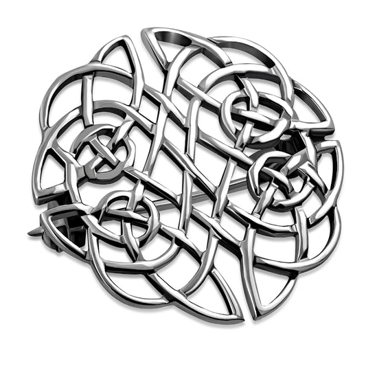 Large Celtic Knot Sterling Silver Brooch