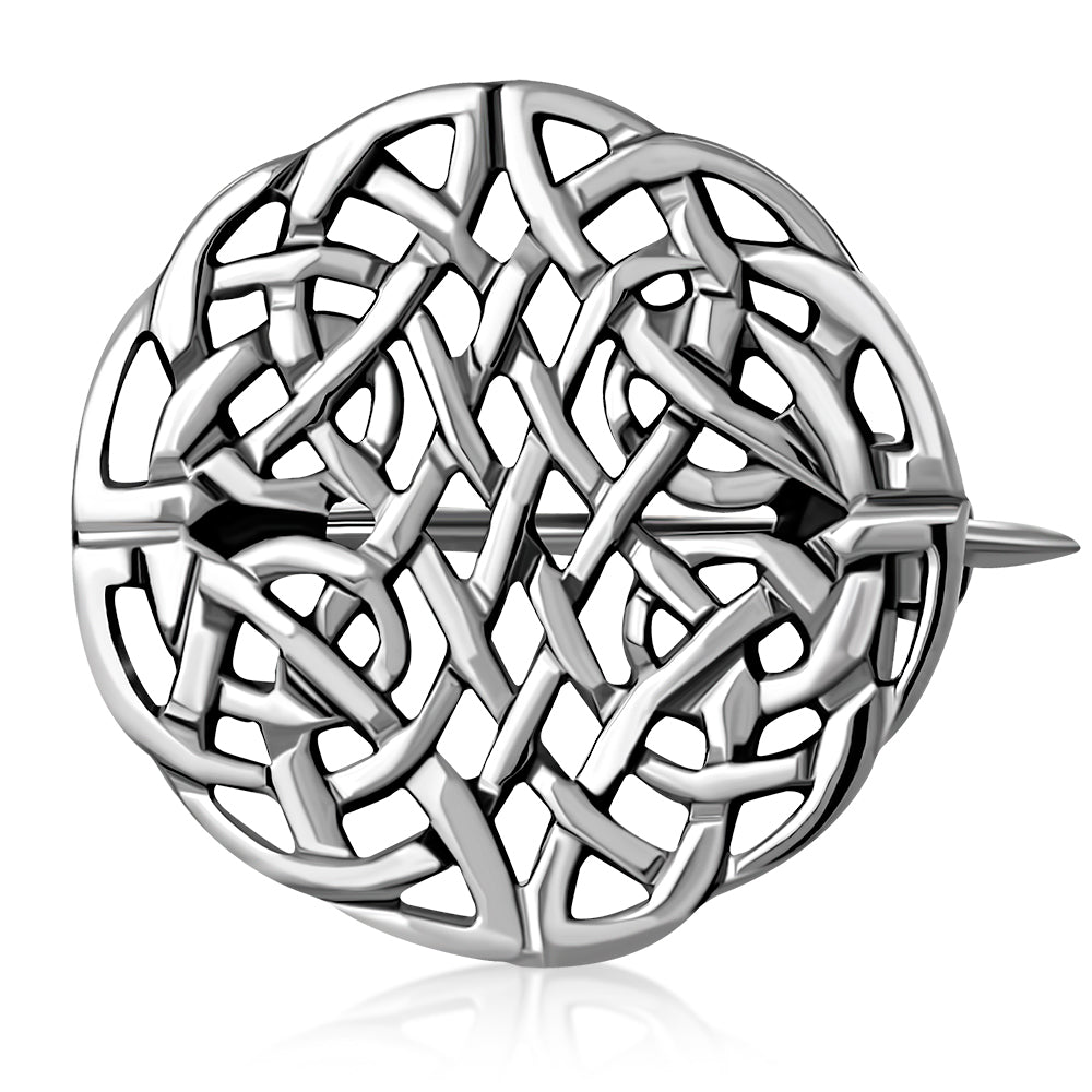 Sterling Silver Rounded Celtic Knot Brooch