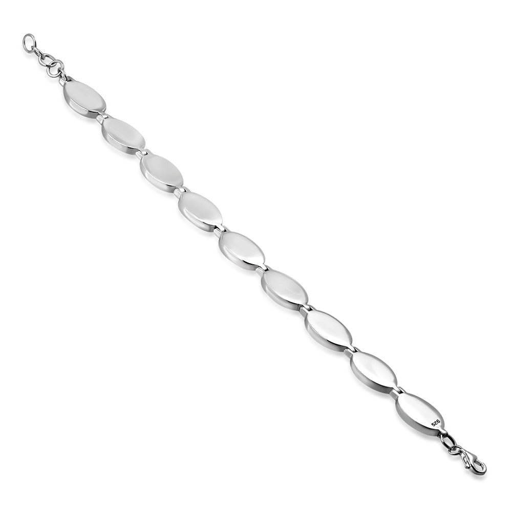 Abalone Shell Oval links Sterling Silver Bracelet