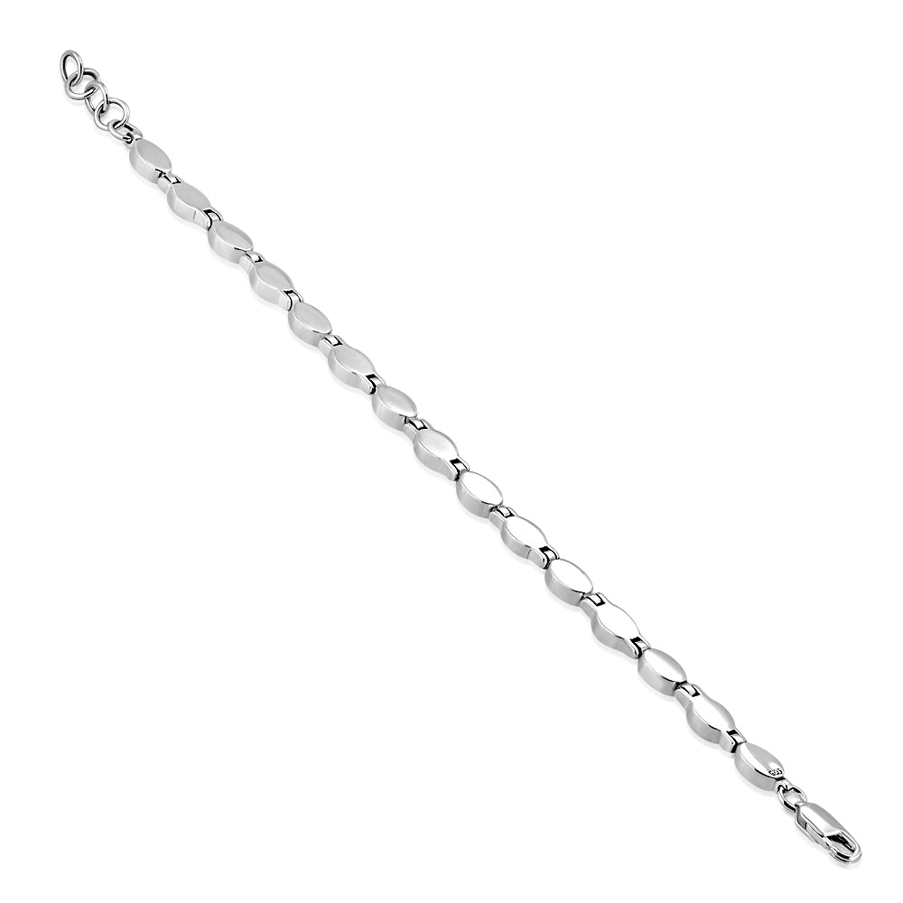 Turquoise Oval links Silver Bracelet