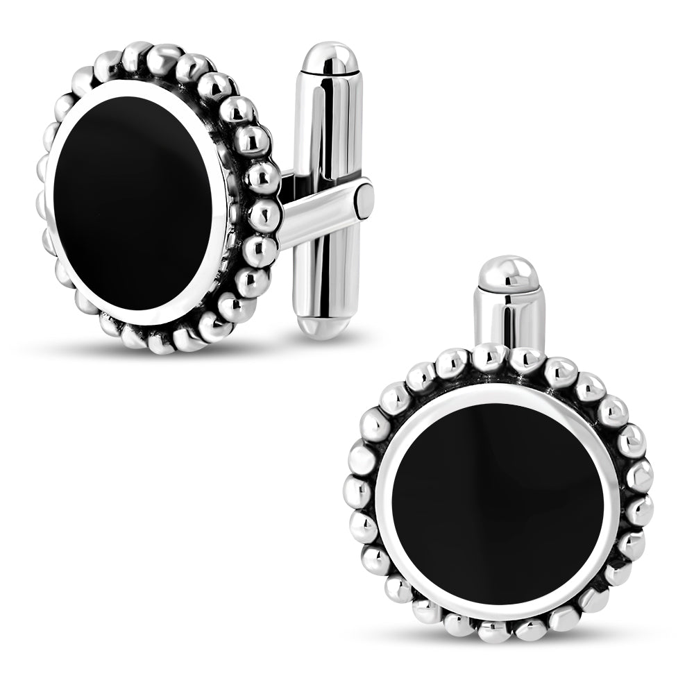 Sterling Silver Black Onyx Cufflinks