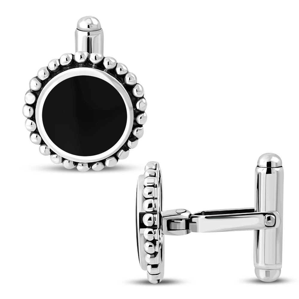 Sterling Silver Black Onyx Cufflinks