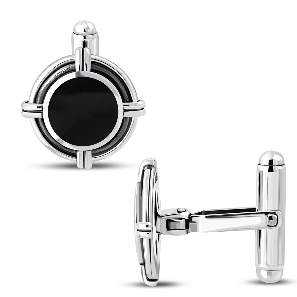 Sterling Silver Black Onyx Cufflinks