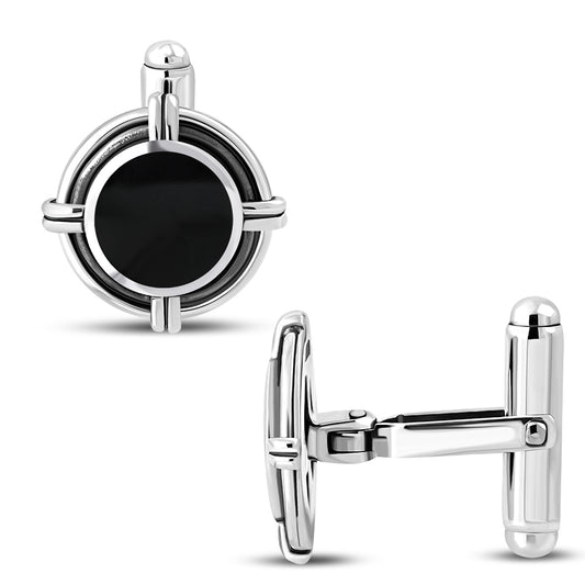 Sterling Silver Black Onyx Cufflinks