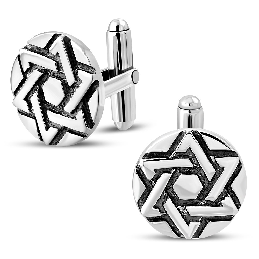 Sterling Silver Star of David Cufflinks