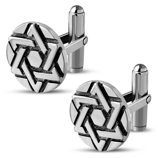 Sterling Silver Star of David Cufflinks