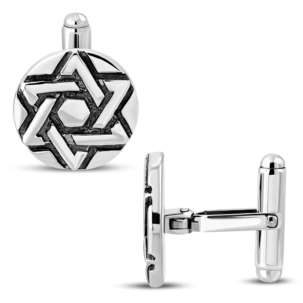 Sterling Silver Star of David Cufflinks