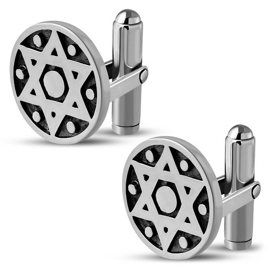Sterling Silver Star of David Cufflinks