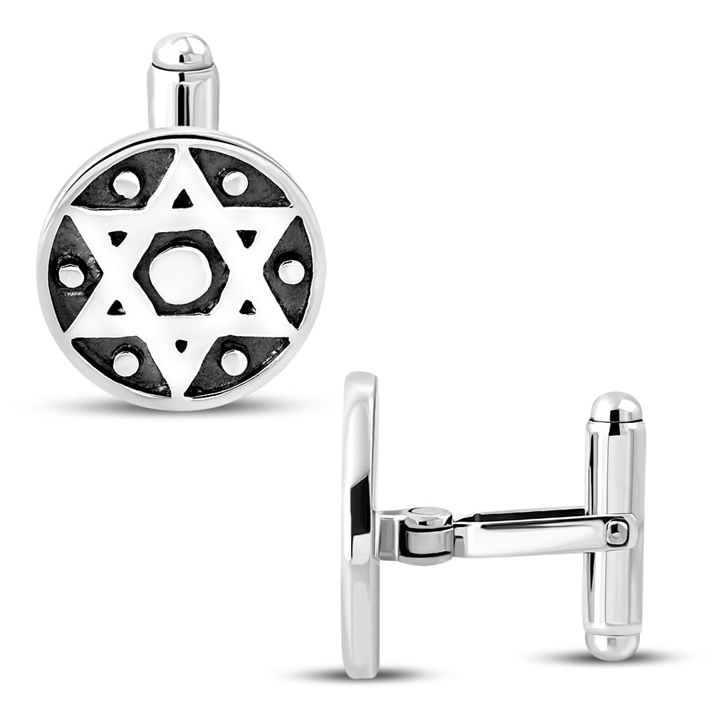 Sterling Silver Star of David Cufflinks