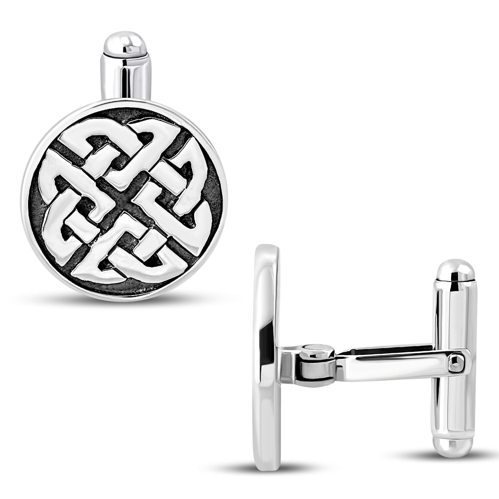 Solid Sterling Silver Celtic Knot Cufflinks