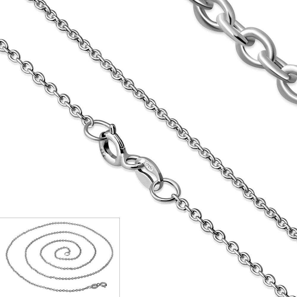 0.8mm-Wide | Sterling Silver Oval Link Cable Chain