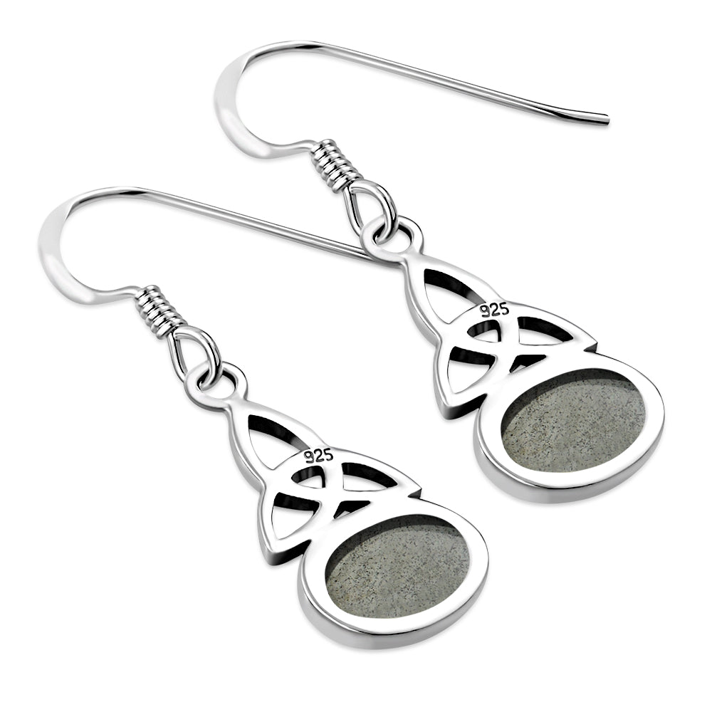 Labradorite Celtic Trinity Knot Silver Earrings 