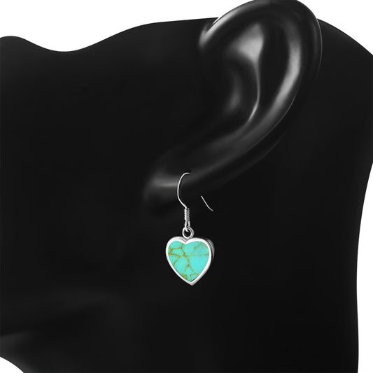 Turquoise Heart Sterling Silver Earrings