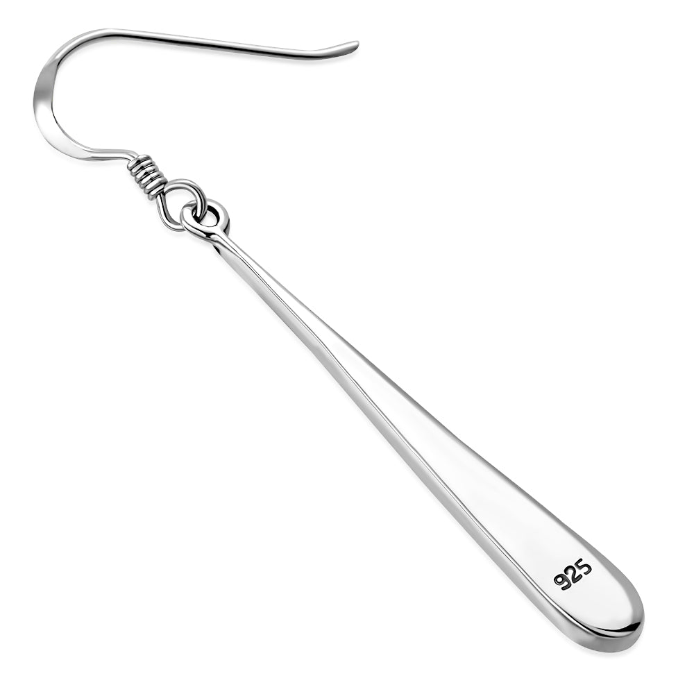 Mother of Pearl Long Drop Sterling Silver Earrings