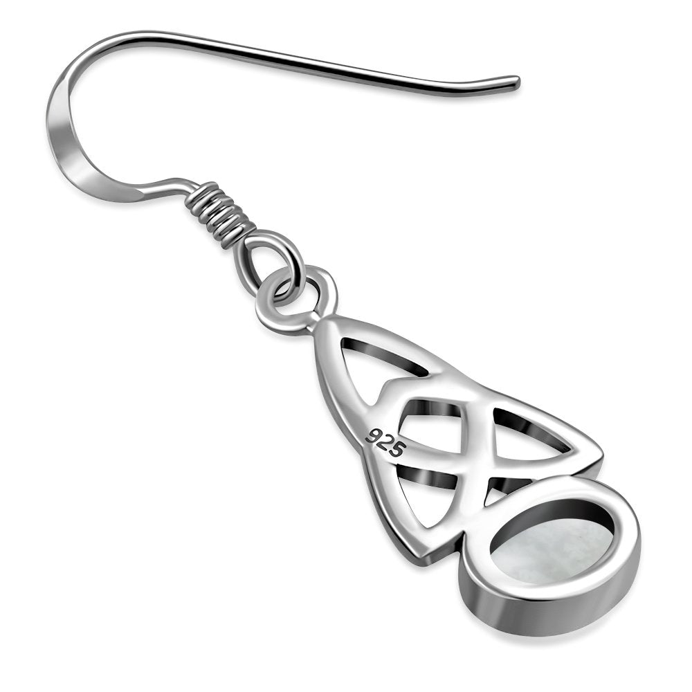 Rainbow Moonstone Trinity Knot Silver Earrings Set