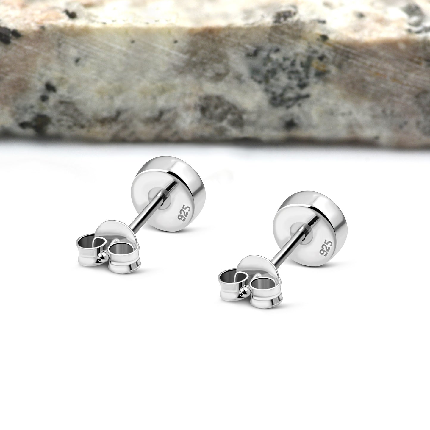 6.20mm | Black Onyx Sterling Silver Stud Earrings