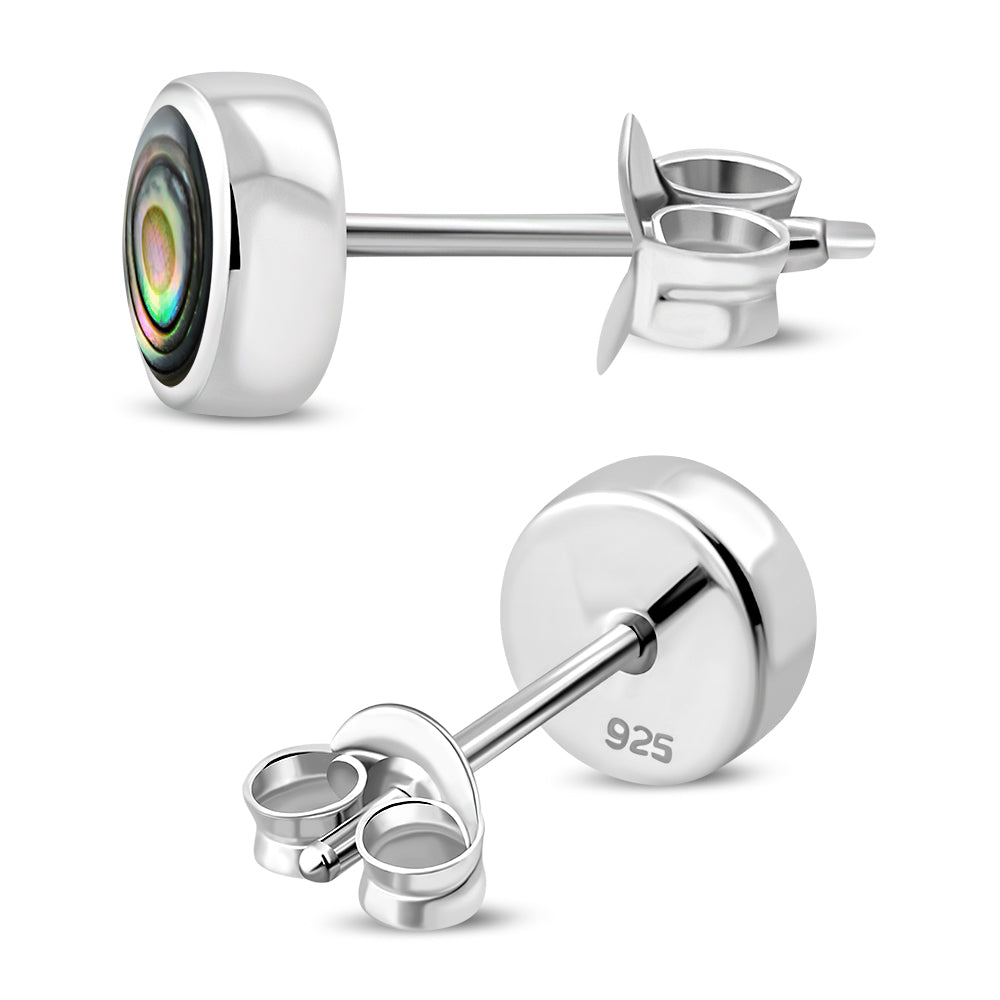 6.20mm | Abalone Shell Sterling Silver Stud Earrings