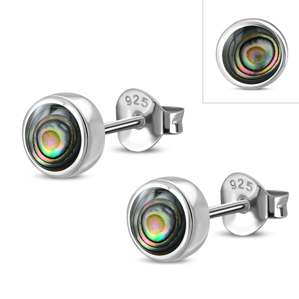 Abalone Shell Sterling Silver Stud Earrings