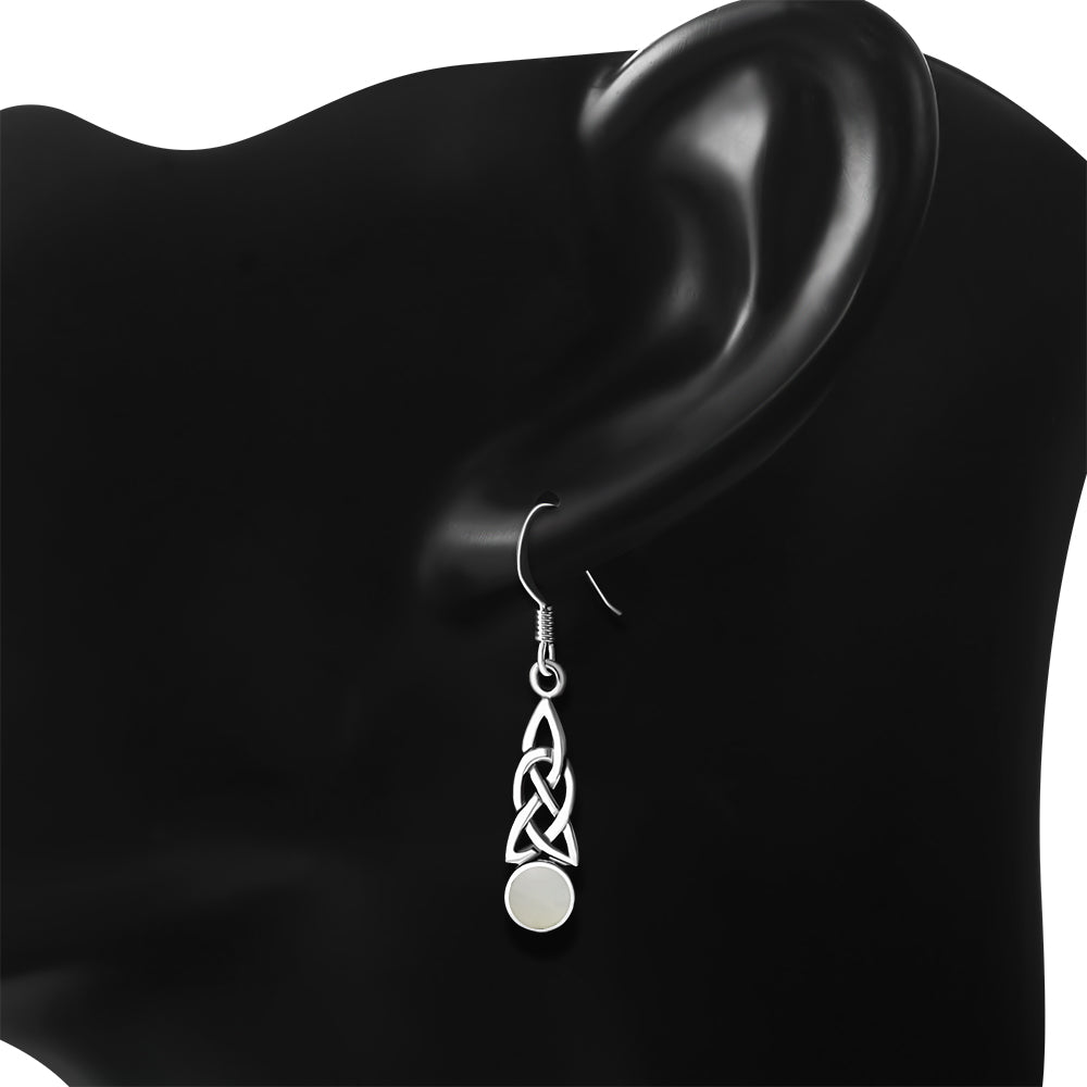 Mother of Pearl Celtic Trinity Knot Earrings