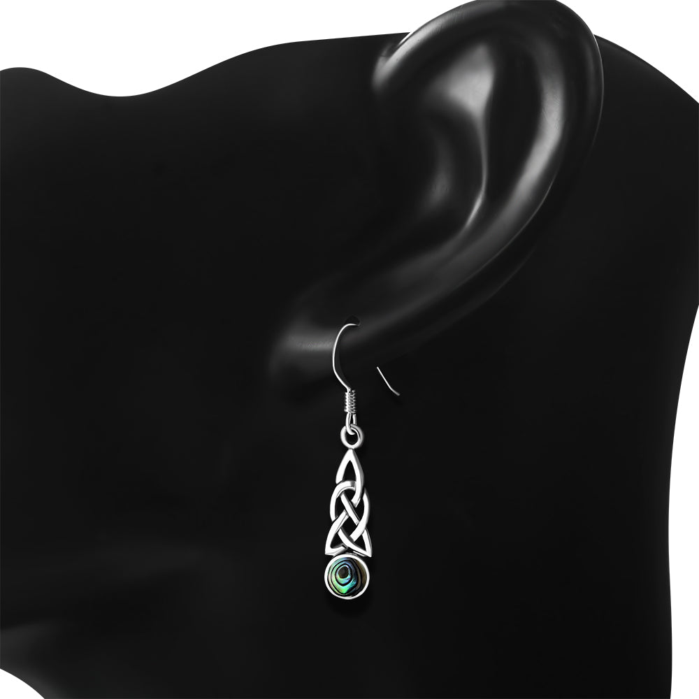 Abalone Shell Celtic Trinity Knot Earrings