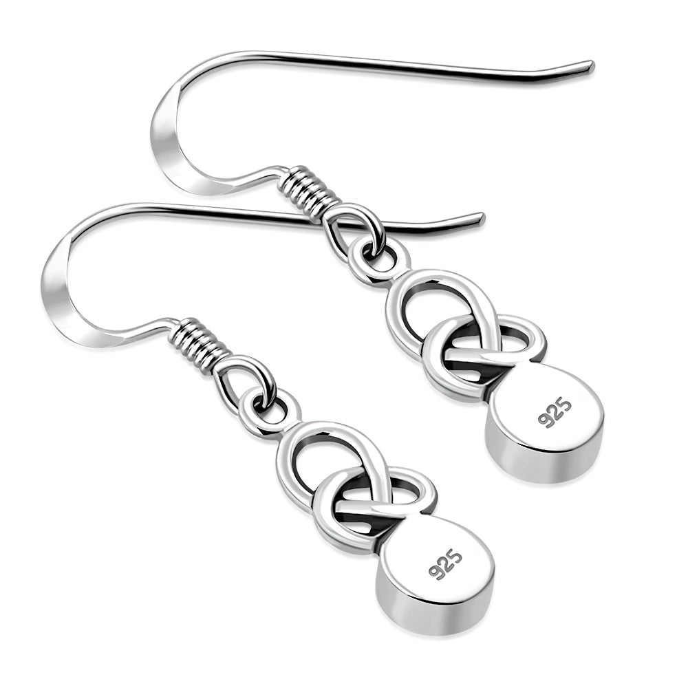 Black Onyx Celtic Knot Silver Earrings