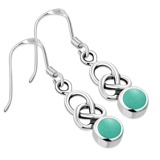 Turquoise Celtic Knot Silver Earrings