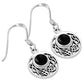 Black Onyx Round Celtic Knot Silver Earrings
