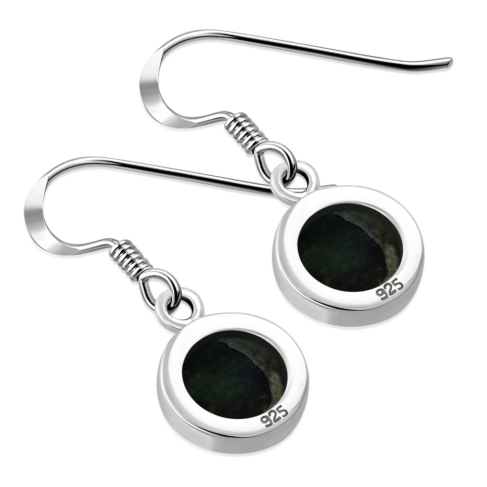 Abalone Shell Round Sterling Silver Earrings