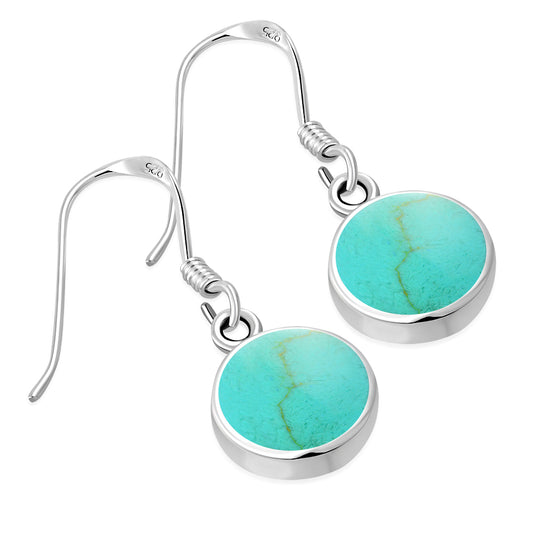 Turquoise Round Sterling Silver Earrings