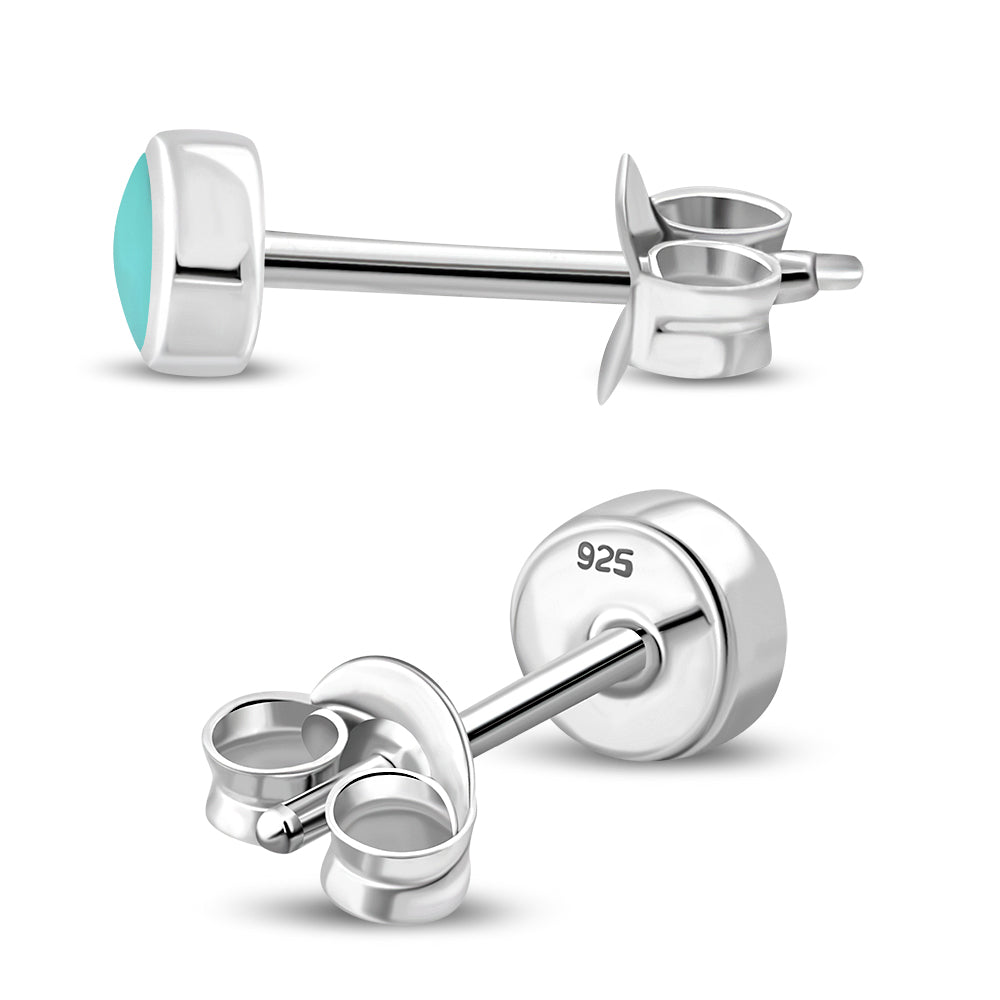 Turquoise Sterling Silver Stud Earrings