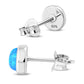 6.50mm | Synthetic Blue Opal Round Sterling Silver Stud Earrings