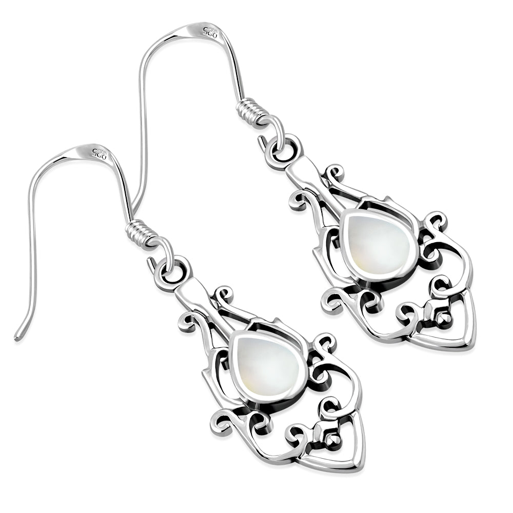 Mother of Pearl Drop Sterling Silver Earrings
