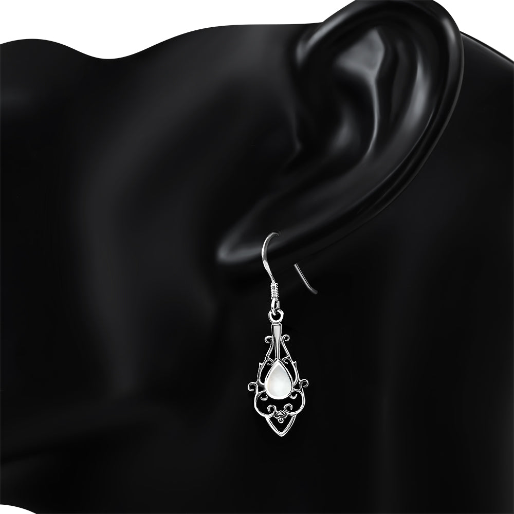 Mother of Pearl Drop Sterling Silver Earrings