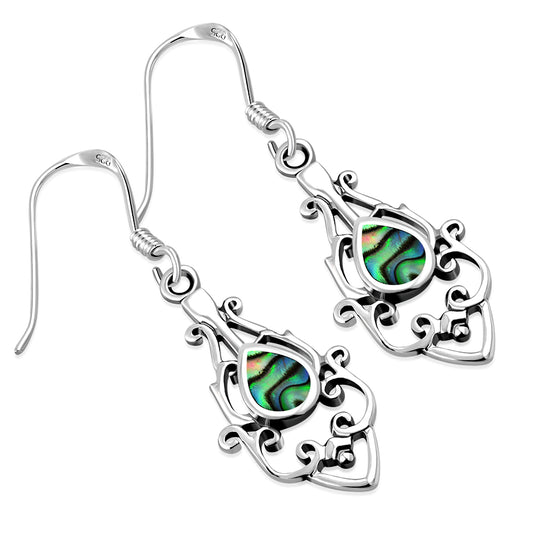 Abalone Shell Drop Sterling Silver Earrings