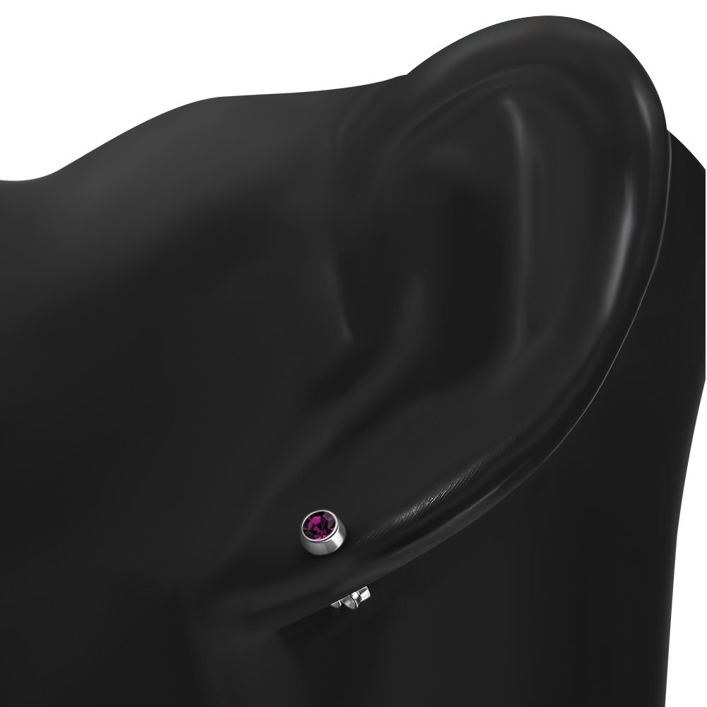 Amethyst CZ Sterling Silver Stud Earrings
