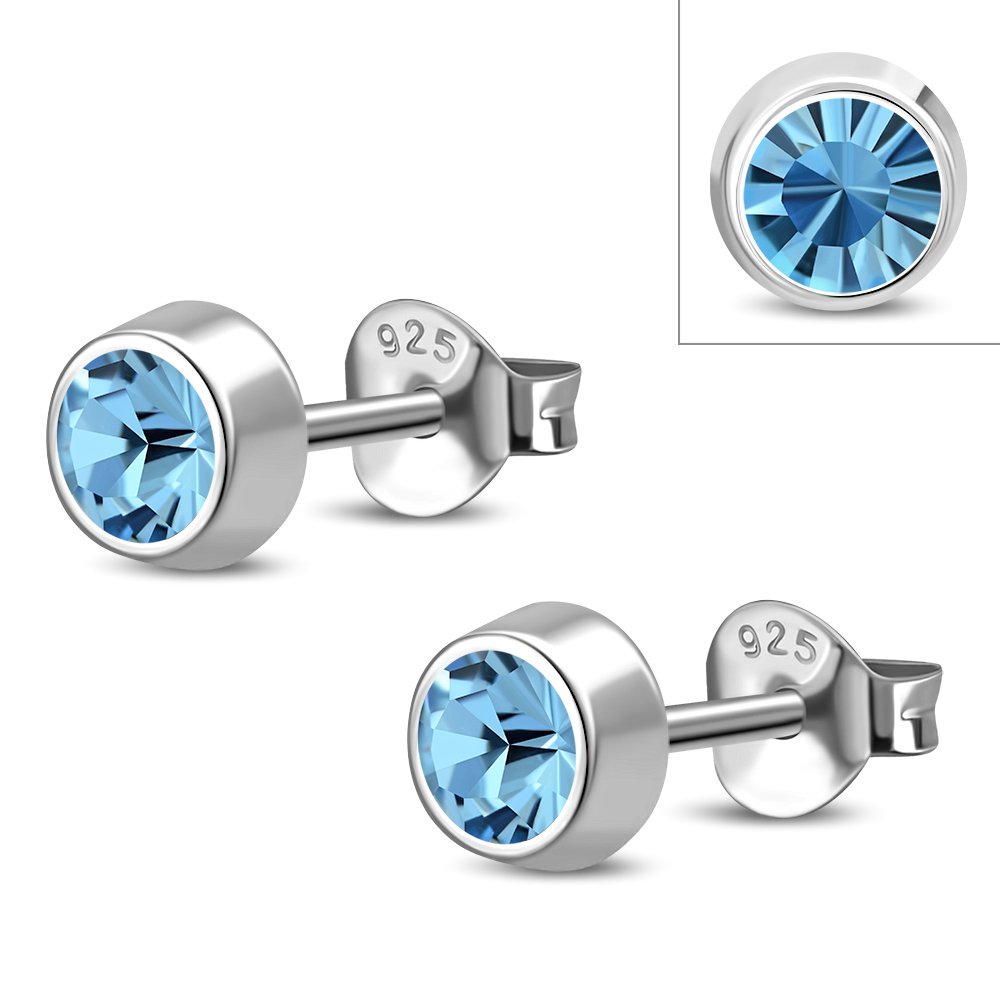 Topaz CZ Sterling Silver Stud Earrings