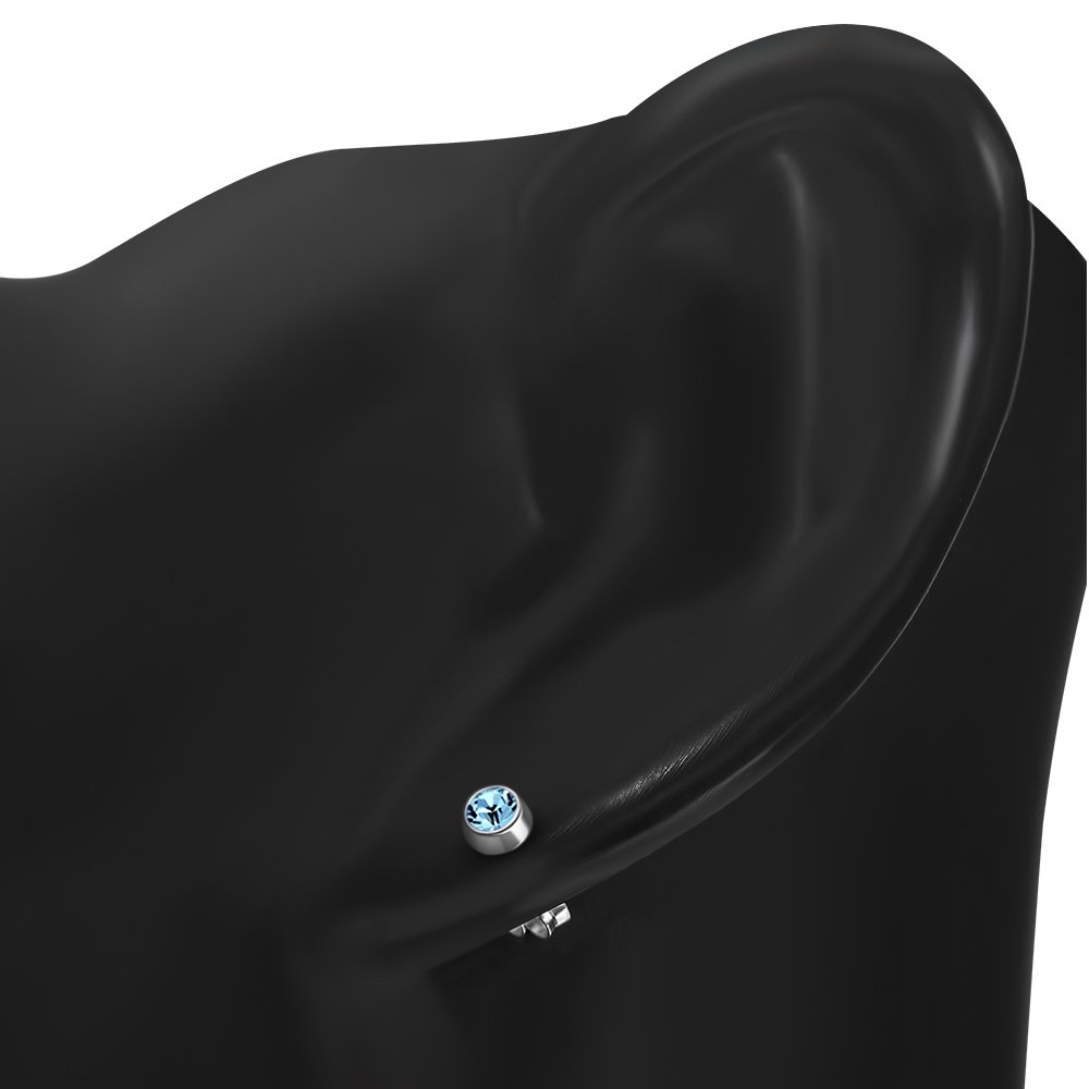 Topaz CZ Sterling Silver Stud Earrings