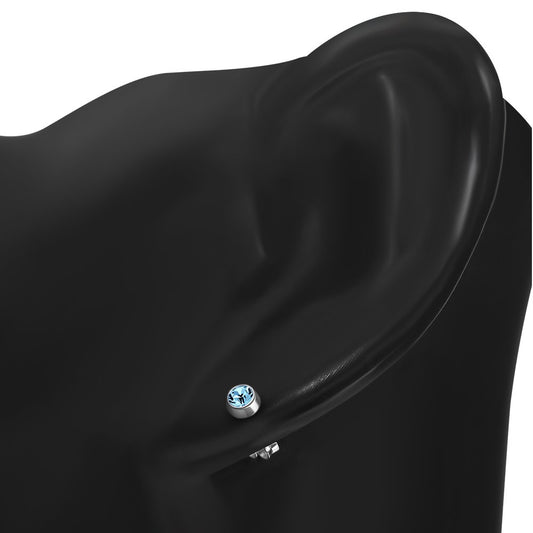 Topaz CZ Sterling Silver Stud Earrings