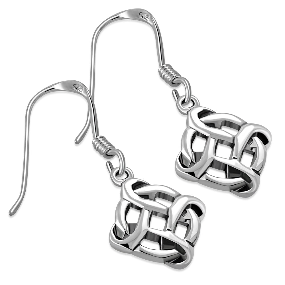 Celtic Knot Plain Solid Silver Earrings