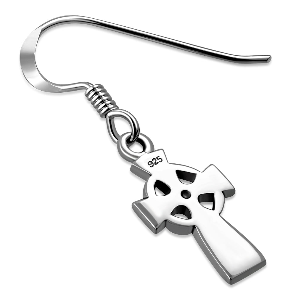Cross Celtic Silver Earrings
