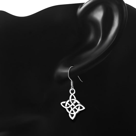 Tiny Celtic Knot Plain Solid Silver Earrings