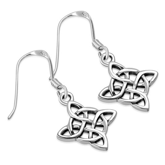 Tiny Celtic Knot Plain Solid Silver Earrings