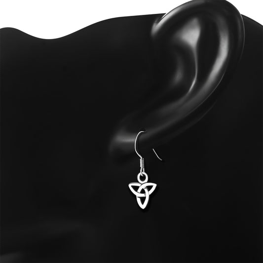 Tiny Celtic Trinity Knot Silver Earrings