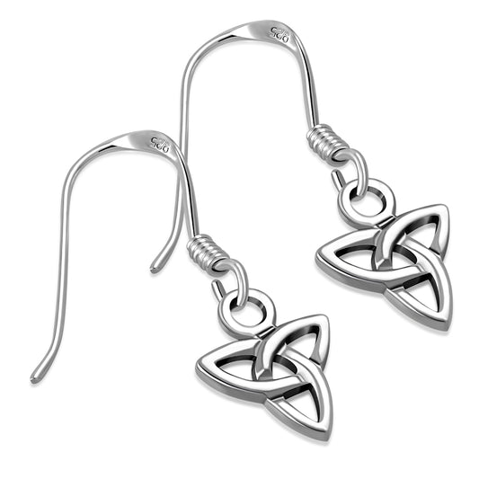 Tiny Celtic Trinity Knot Silver Earrings