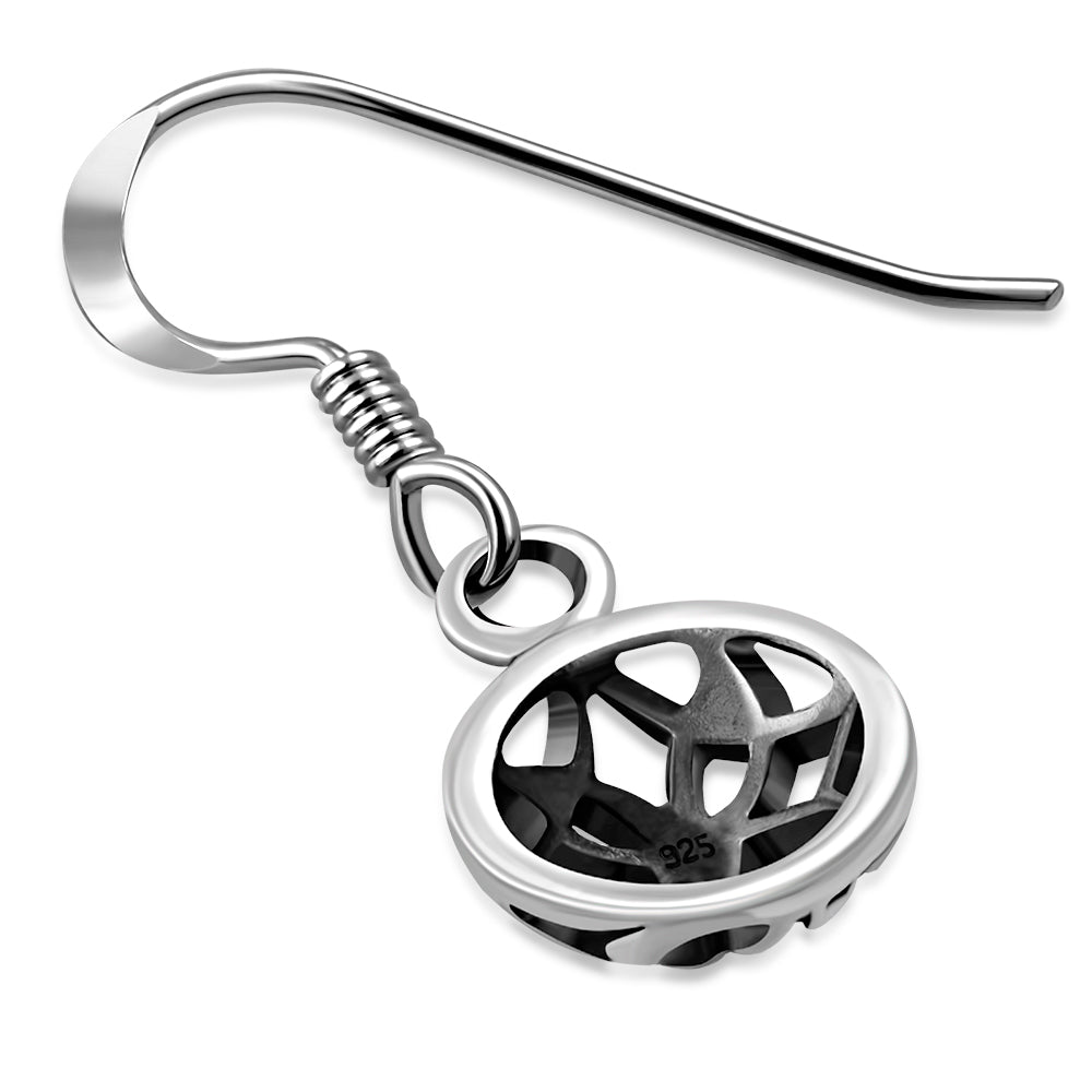 Tiny Round Celtic Knot Plain Silver Earrings